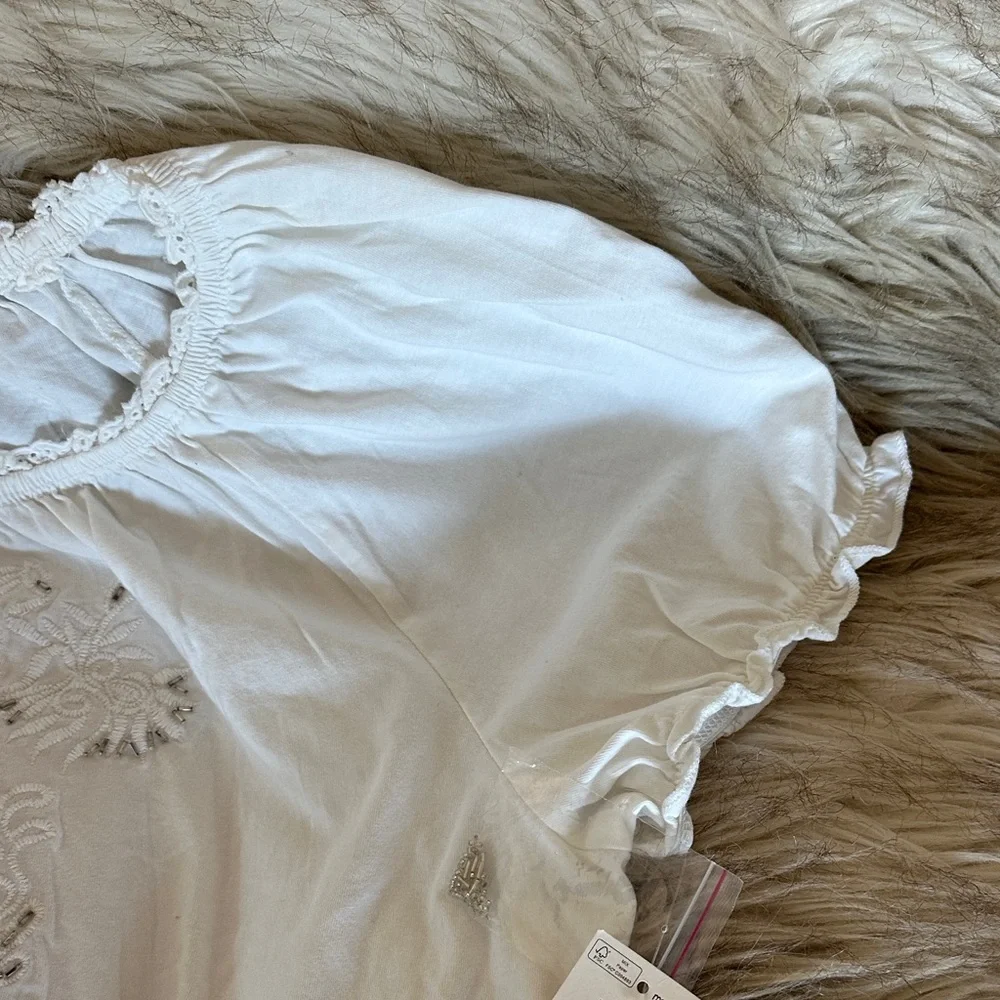 JM Collection White Ruffled Blouse - Picture 4 of 5